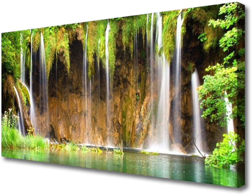 PL Tulup Obraz na Płótnie Wodospad Natura 125x50cm