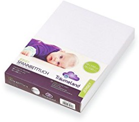 Träumeland Jersey prześcieradło z gumką 60 x 120 cm/70 x 140 cm  1 paczka biały
