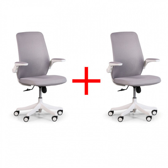 B2B Partner Krzesło biurowe z siatkowanym oparciem BUTTERFLY szare 902037