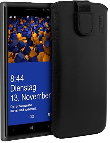 Mumbi etui z prawdziwej skóry kompatybilne z Nokia Lumia 830 etui skórzane etui Case Wallet, białe Nokia Lumia 830