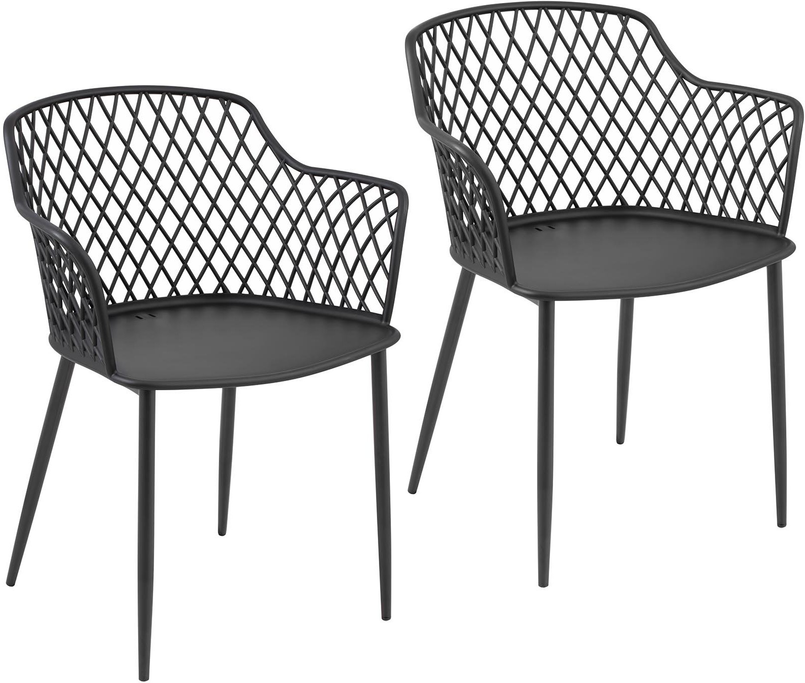 Royal Krzesła 2 szt Catering do 150 kg oparcia ażurowe czarne RCFU_04