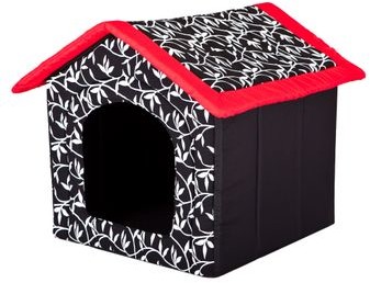 Hobbydog Buda dla psa czarna czerwony daszek R3 o wymiarach 52 cm x 46 cm x 53 xm R3 BUDCZD5