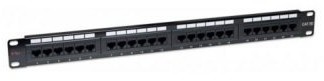 Фото - Інші електротовари TECHLY 022861 Patch panel UTP Cat5e 1U 24-portowy, czarny 