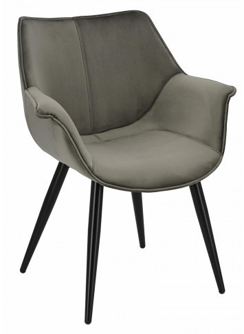 Welwetowe krzesło tapicerowane szare Nollo 2X