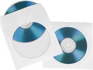 Hama 1x100 CD/DVD Paper Sleeves white SK 51174 - 51174