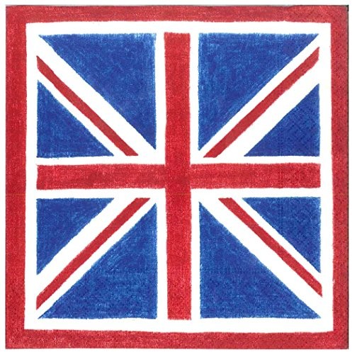 Caspari Caspari Union Jack papierowe serwetki do lunchu, opakowanie 20 szt. 10510L