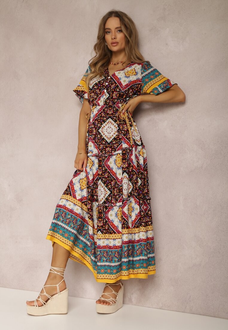 Czarna Sukienka z Wiskozy Olonice