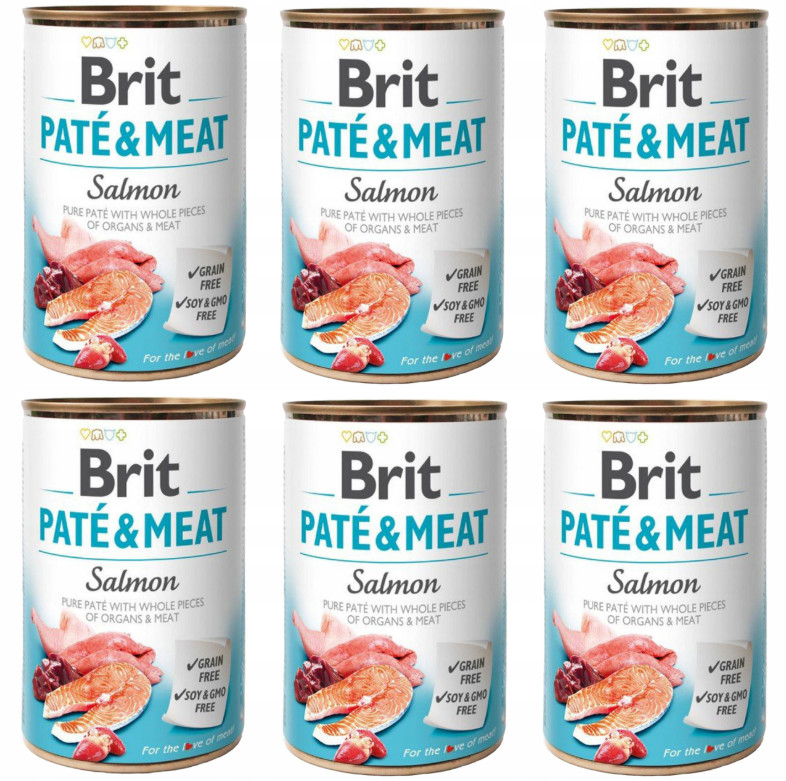 Brit Pate&Meat Salmon ŁOSOŚ 400g 6x 400g  od 95zł +DO 3% ZWROTU W PROGRAMIE LOJALNOŚCIOWYM ZEST-BR-PAT-400-SA-6