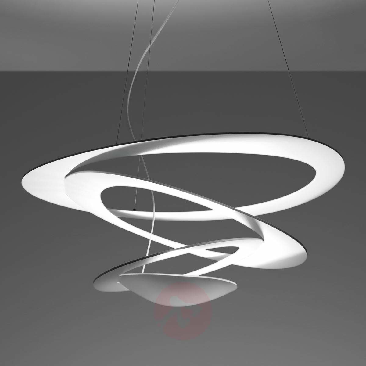 Biała designerska lampa wisząca Pirce, 94x97 cm