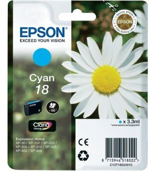 Zdjęcia - Wkład drukujący Epson 18  tusz niebieski, oryginalny (T1802)