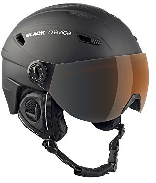 Black Crevice kask narciarski z wizjerem, dla dorosłych, czarny, S BCR143824-BW-S_schwarz/weiß_S