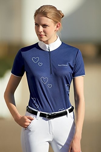 Equi-Theme/Equit'M Equi-Theme/Equit'M 987035714 Coeurs Short Sleeve koszulka polo, granatowa, rozmiar uniwersalny 987035