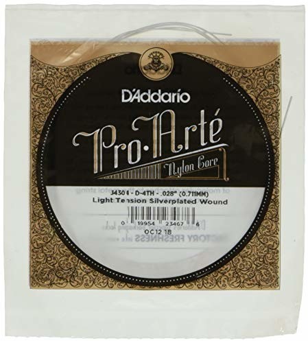 DAddario Pro-Arte nylonowe napięcie świetlne pojedynczy czwarty sznur do gitary klasycznej J4304