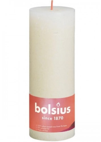 Bolsius Rustic Shine Świeca pieńkowa 190/68 delikatny perłowy