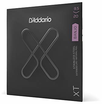 D'Addario D'Addario XTJ09520, XT Banjo struny do gitary ze stali nierdzewnej, niestandardowe światło, 9,5-20 XTJ09520