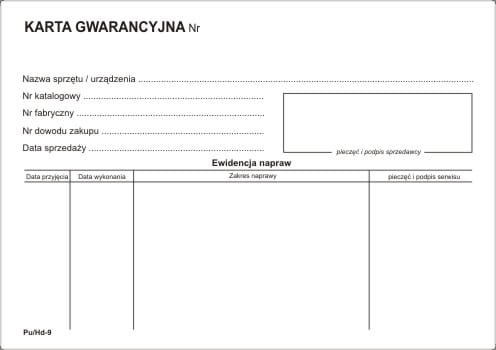 Firma krajewski Karta gwarancyjna [Pu/Hd-9] 47091_0
