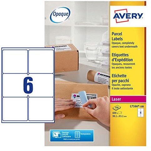 Avery BlockOut etykiety na przesyłki L7166-100