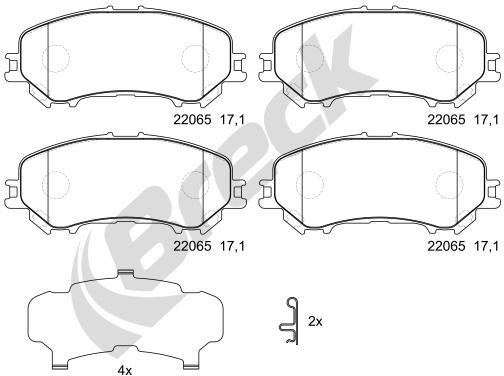 BRECK Zestaw klocków hamulcowych, hamulce tarczowe 22065 00 701 00 22065 00 701 00