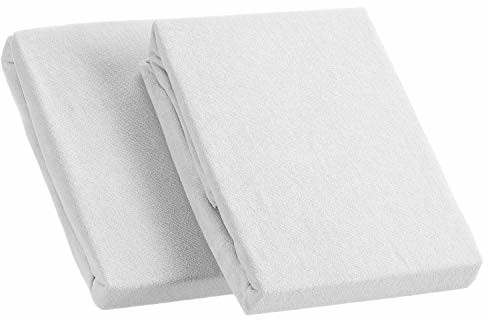 Kinzler C-10048/30 prześcieradło z gumką z mikrofibry frotte, uniwersalne, 2 x 90  100 x 190  200 cm, srebrne C-10048/30