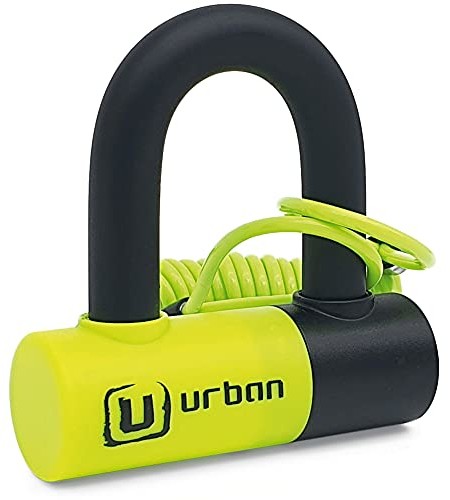 urban URBAN UR59 Blokada Tarczy Motocyklowej Antykradzieżowa Mini U 14 mm z Podwójnym Uniwersalnym Zamkiem UR59