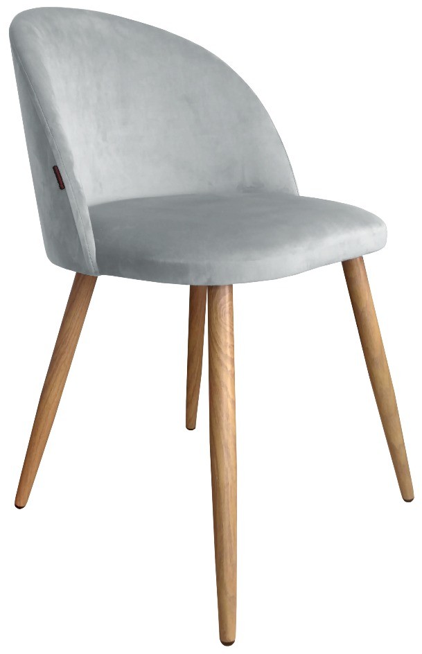 Atos Krzesło CLAUDINE 2 VELVET jasno szare/dąb nowoczesne COLIN-DAB-MG39