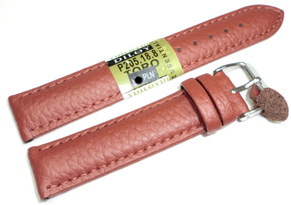 Diloy Skórzany pasek do zegarka 18 mm P205.18.8 P205.18.8