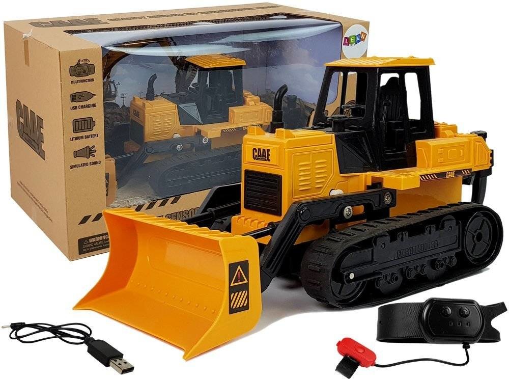 Import LEANToys Spychacz Buldożer Koła Gąsiennicowe Zdalnie Sterowany Ruchem Gestem Ręki 2.4G 1:28 LT-8395-0