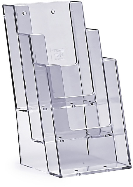 Stojak na ulotki 4 x DL / A6 plexi odlewany 4C110