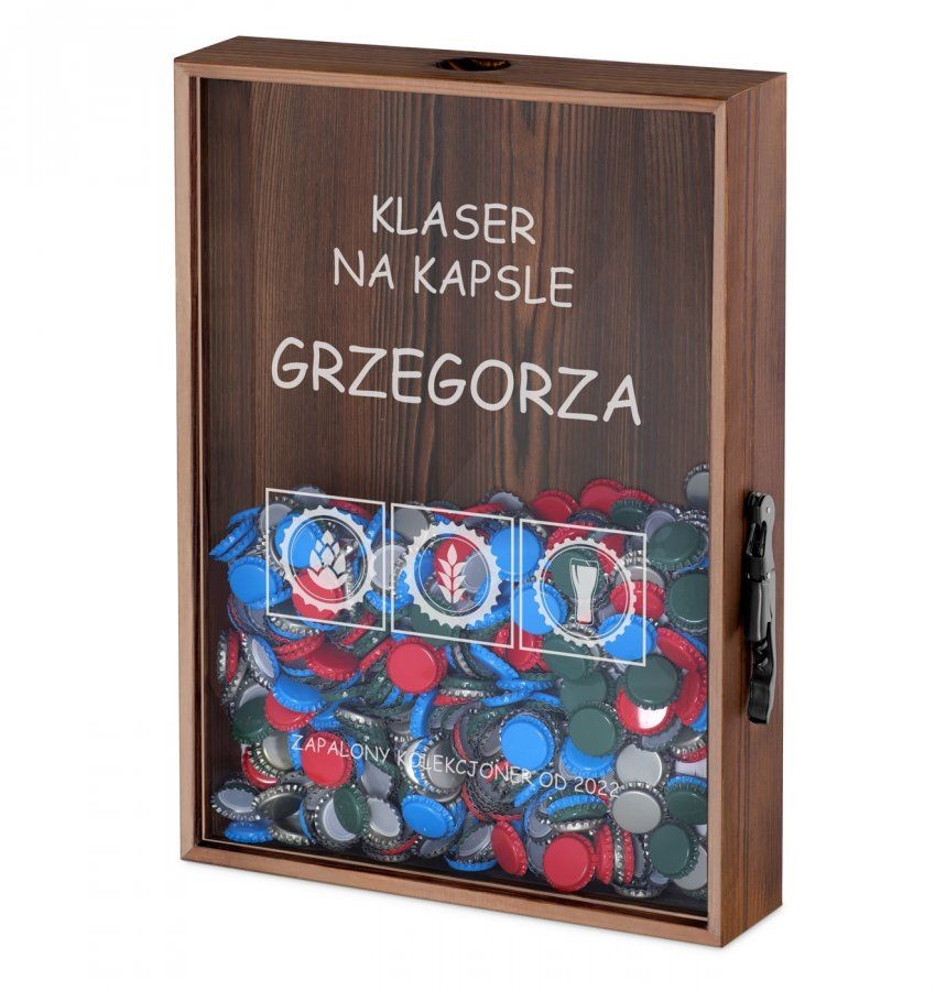 Murrano Kapslołap z nadrukiem skrzynka na kapsle klaser dla piwosza KORK1-041