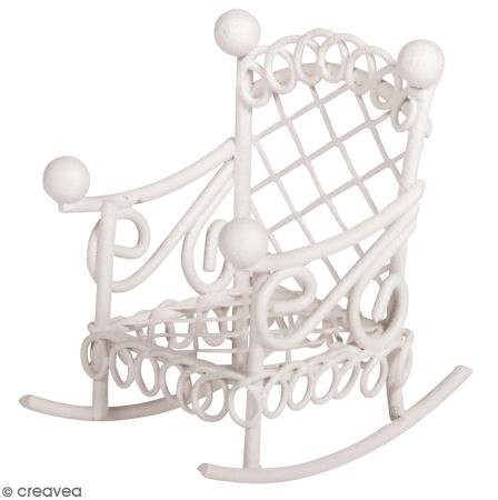 Rayher 46233102 krzesło bujane, 2,5 x 4,5 x 4,5 cm, SB-Btl 1Stück, biały
