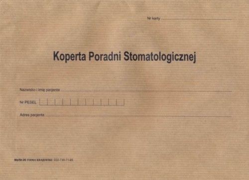 Firma krajewski Koperta poradni stomatologicznej / 100 szt [Mz/St-26] Mz/St-26
