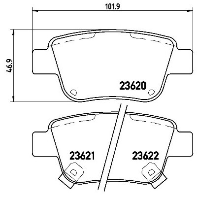 BREMBO Zestaw klocków hamulcowych, hamulce tarczowe P 83 047