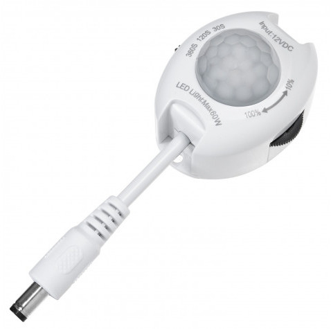Maclean Czujnik ruchu na podczerwień LED 12v max 60W do taśm ledowych MCE242 CEN-58544