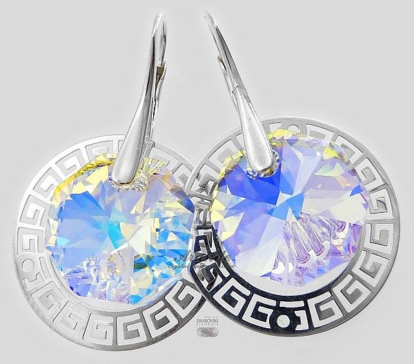 Swarovski ozdobne kolczyki SREBRO