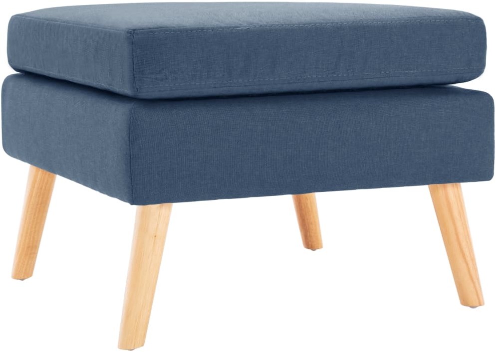 vidaXL Podnóżek, niebieski, tapicerowany tkaniną