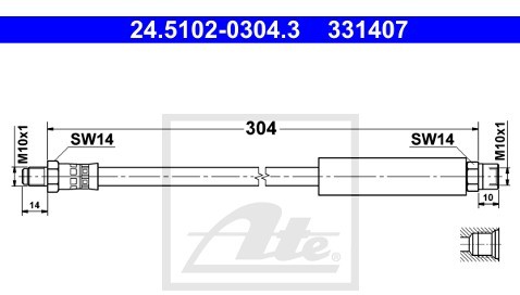 ATE Przewód hamulcowy elastyczny 24.5102-0304.3
