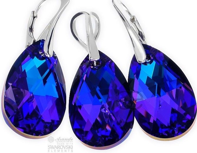 Arande Swarovski Piękny Komplet HELIOTROPE HELIO Srebro 700144
