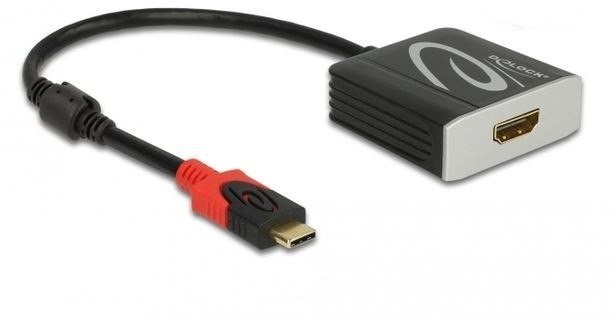 Delock Adapter USB C(M)->HDMI(F) 4K 60Hz (THUNDERBOLT 3/DISPLAYPORT ALTMODE Aktywny czarny 65400