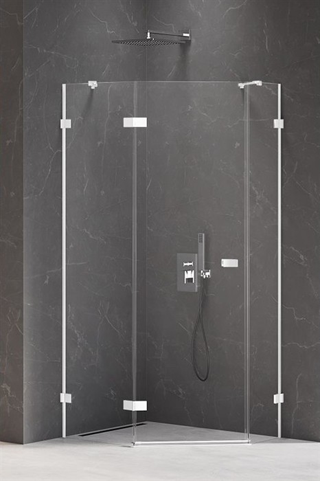 New Trendy Biała kabina pięciokątna 100x80 EXK-3870 Avexa White EXK-3870