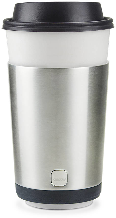 Asobu Termiczny pojemnik na kubek Asobu Insulated Cofee Kuzie - silver BF24 SILVER