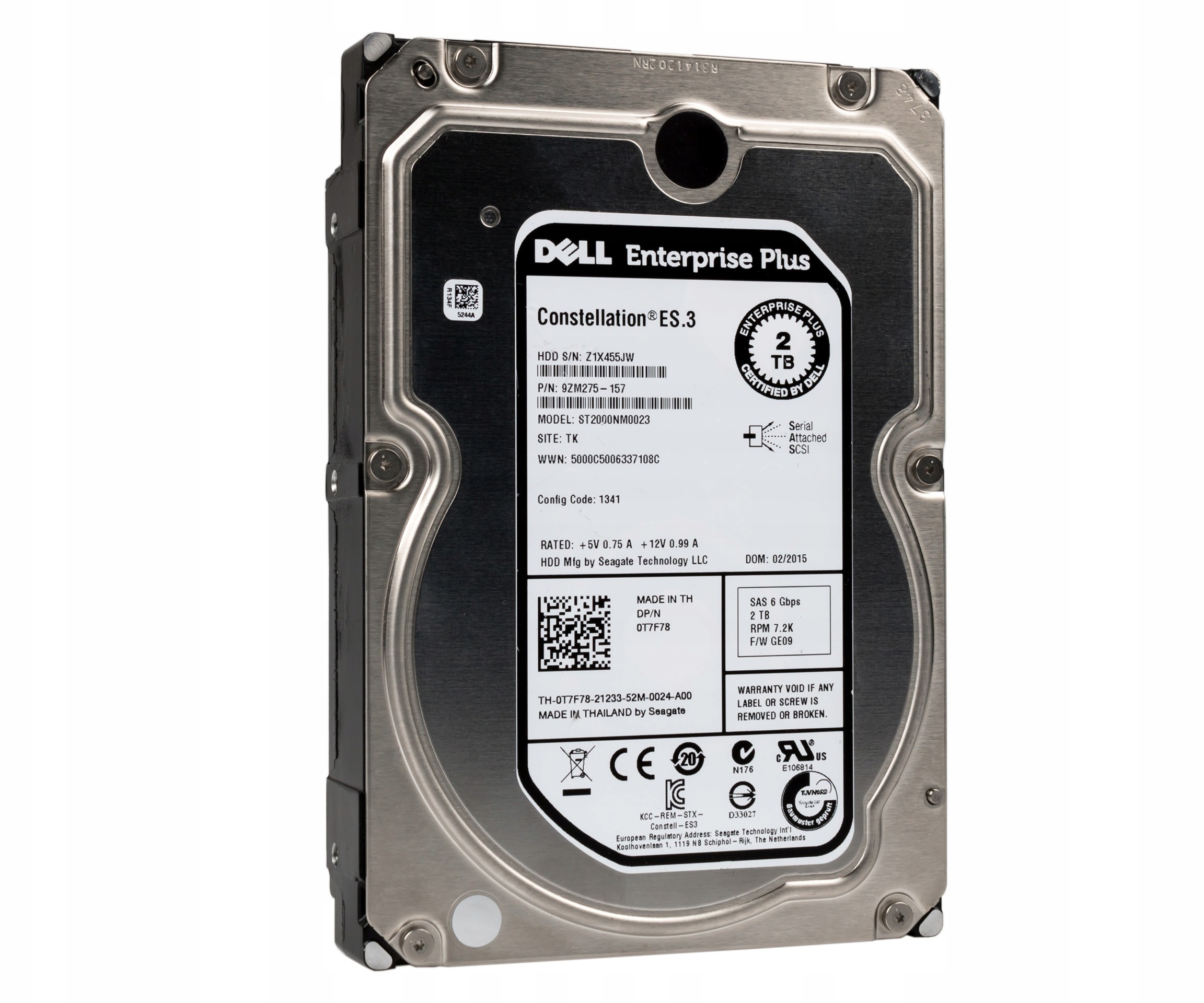 Dell Dysk 2TB 0T7F78 Sas 128MB 7.2K