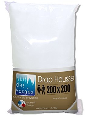Nuit des Vosges Nuit wogezy 2094480 cotoval prześcieradło z gumką Uni bawełna biała 200x200 cm 2094480