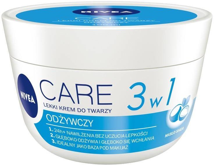 Nivea Care 3w1 odżywczy lekki krem do twarzy 100ml 93942-uniw