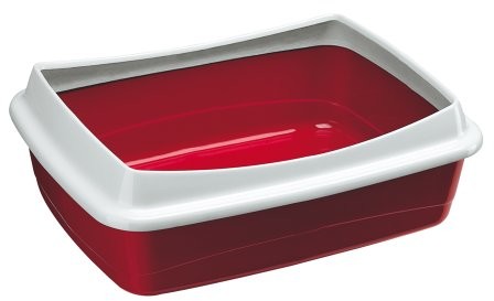 Ferplast 72041099 W1 kuweta NIP Plus 10, otwarte kuweta, wymiary: 47 x 36 x 15,5 cm, bordowy