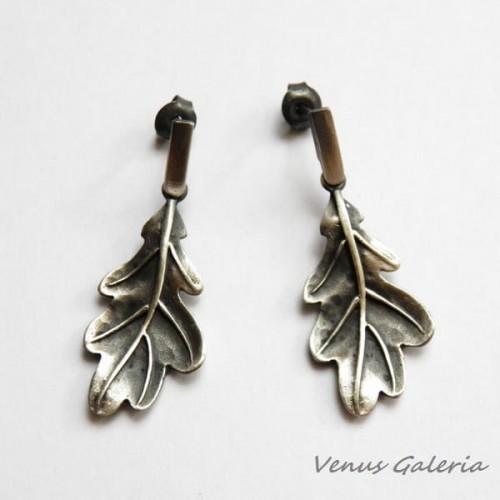 Dębowe listki - kolczyki srebrne 2400