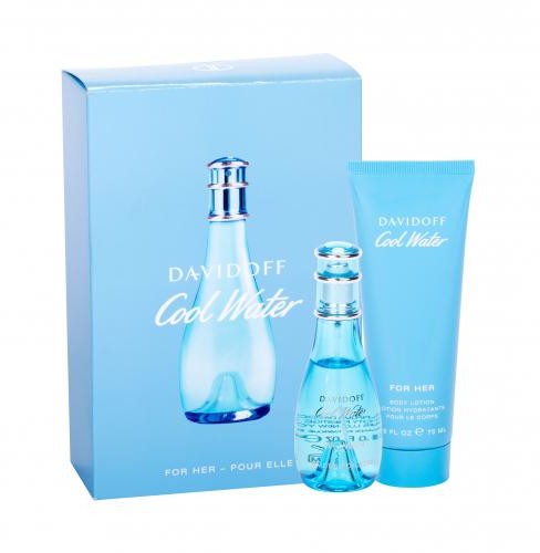 Davidoff Cool Water Woman zestaw Edt 30 ml + Mleczko do ciała 75 ml dla kobiet