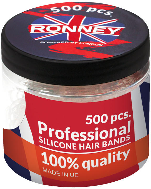 ronney RONNEY Profesjonalne silikonowe gumki do włosów 500 szt PRZEŹROCZYSTE/TRANSPARENTNE ( R5/T/500)