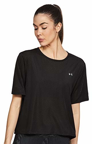 Under Armour Whisperlight Ss koszulka z krótkim rękawem Black/Black/Metallic Silver (001) XS 1344469-001-X-Small