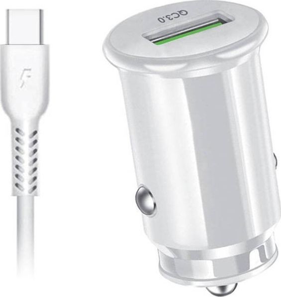 Extreme Ładowarka X Ładowarka Samochodowa 18W 3A QC3.0 USB + Kabel USB Typ C Ampere ACCU3QC30W+CC USB-C Quick Charge 3.0 biały 5901445621964