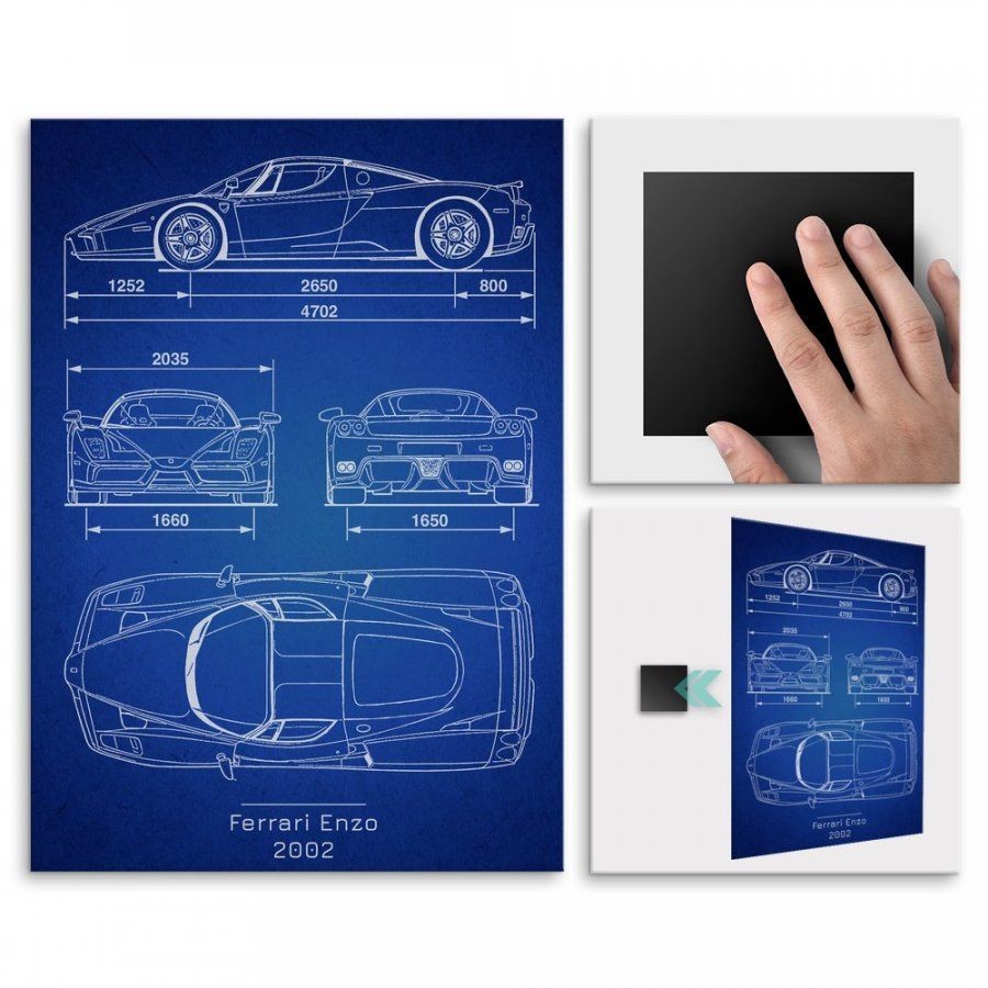 Pix4home Plakat metalowy Ferrari Enzo Projekt Blueprint M POS-M-03009